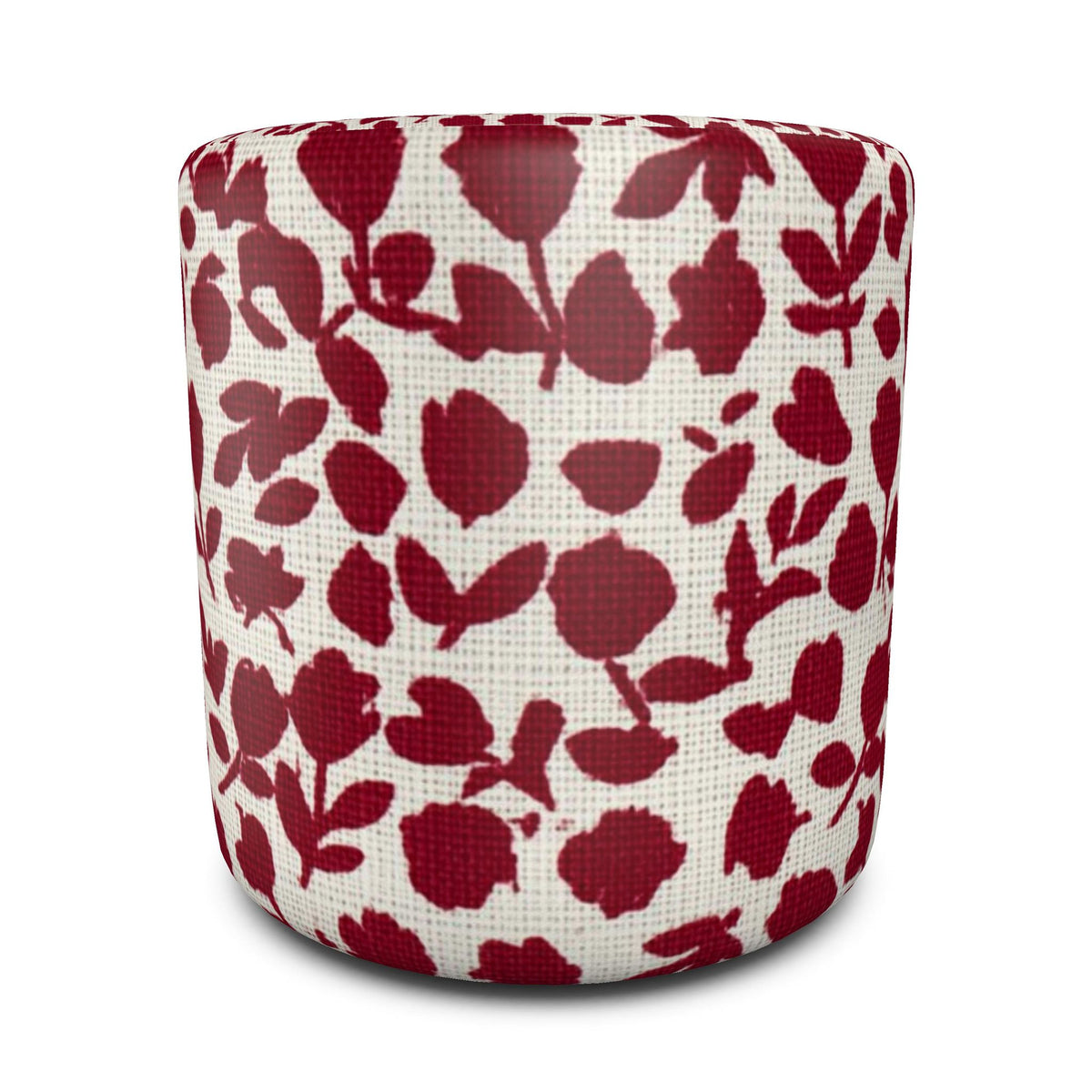 Red Briar Floral Pouffe | Upholstered Ottoman