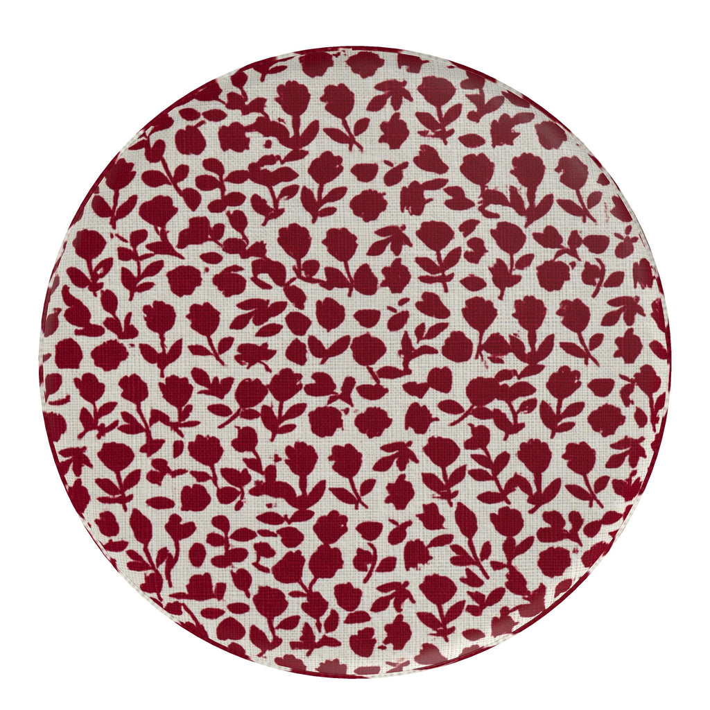 Red Briar Floral Pouffe | Upholstered Ottoman