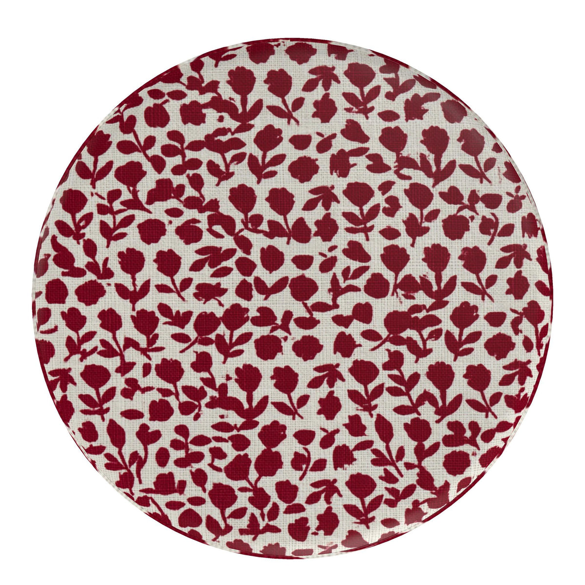 Red Briar Floral Pouffe | Upholstered Ottoman