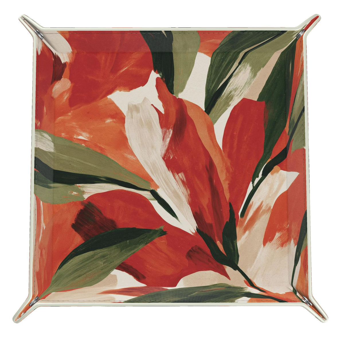 Sienna Bloom Leather Trinket Tray