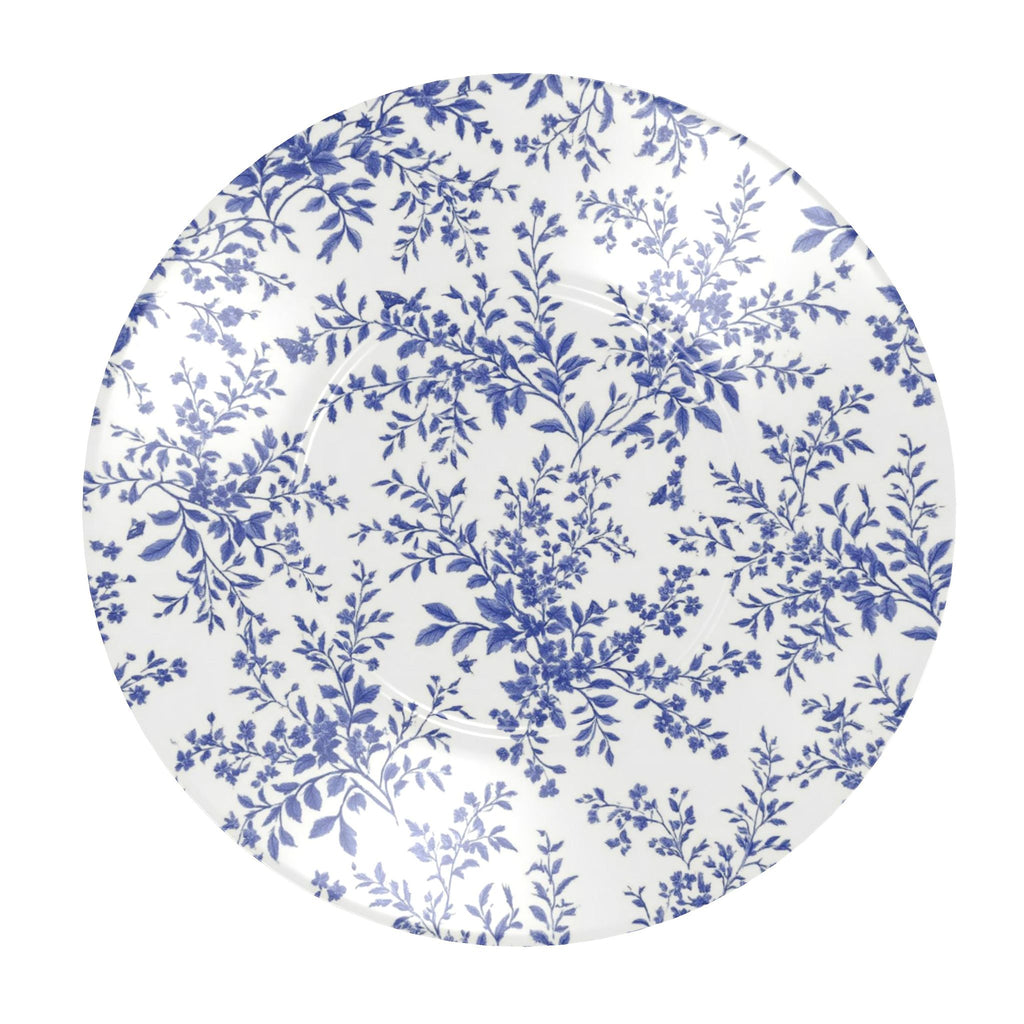 Blue Floral Espresso Cup and Saucer | Vintage Style Porcelain