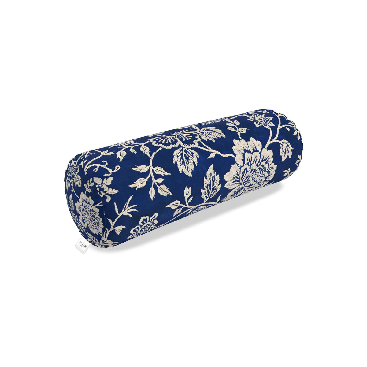Beatrice Navy Blue Floral Big Bolster Pillow