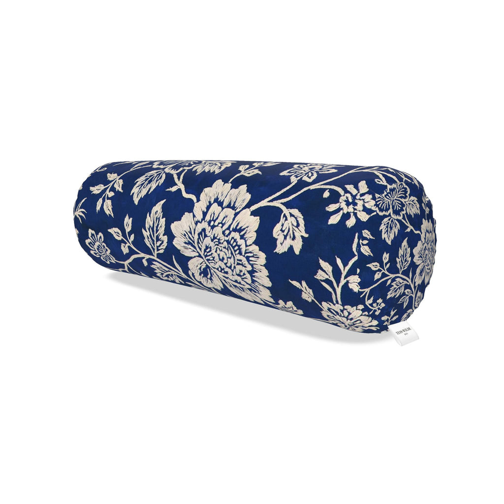 Beatrice Navy Blue Floral Big Bolster Pillow