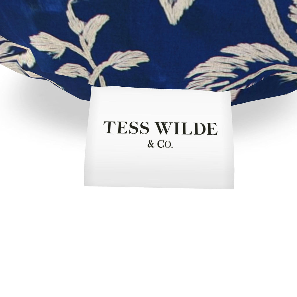 Beatrice Navy Blue Floral Big Bolster Pillow