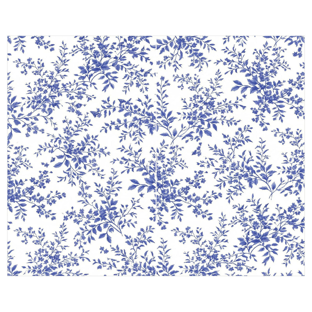 Élodie Blue Botanical Interlined Curtains | 104” × 84”