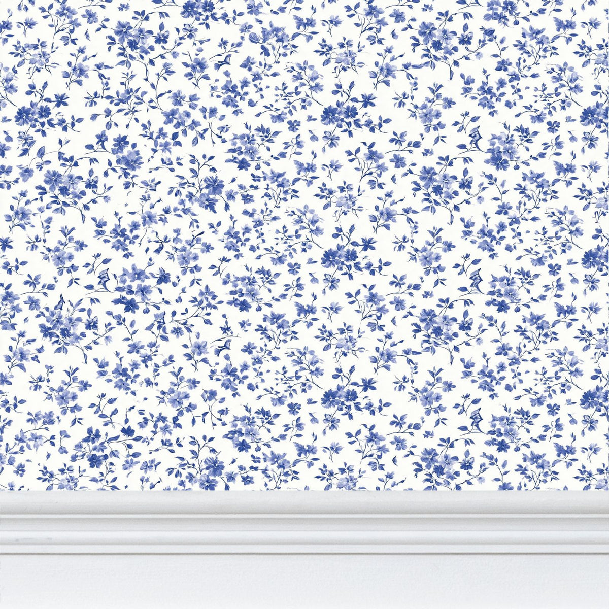 Cecily Blue Botanical Wallpaper