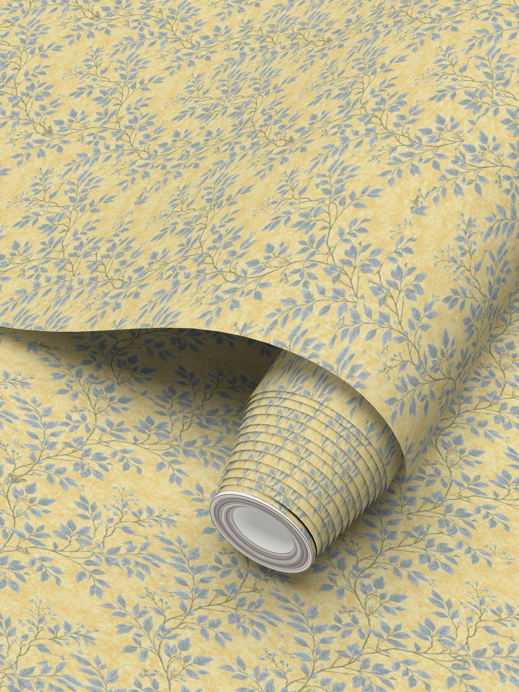 Wetherby Butter Yellow & Heritage Blue Wallpaper