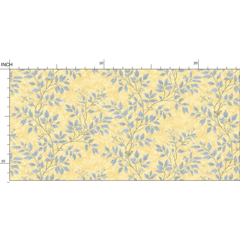 Wetherby Butter Yellow & Heritage Blue Wallpaper
