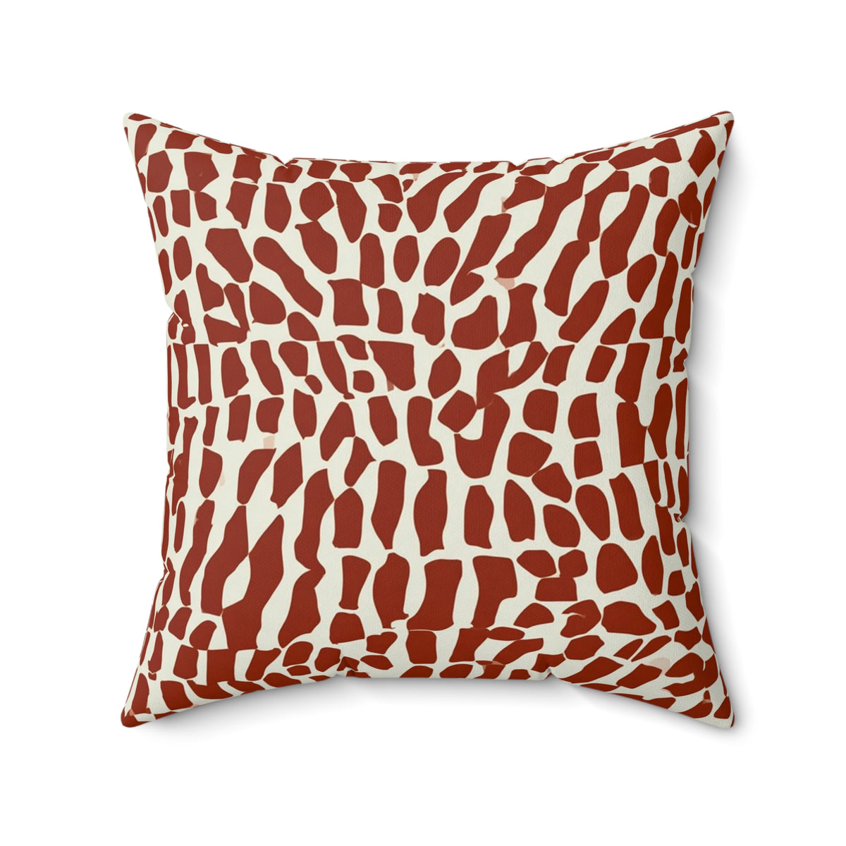 Rust Giraffe Spot Pillow | Faux Suede Square Pillow