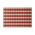 Red Harlequin Diamond Pattern Glass Cutting Board | Retro Checkered Kitchen