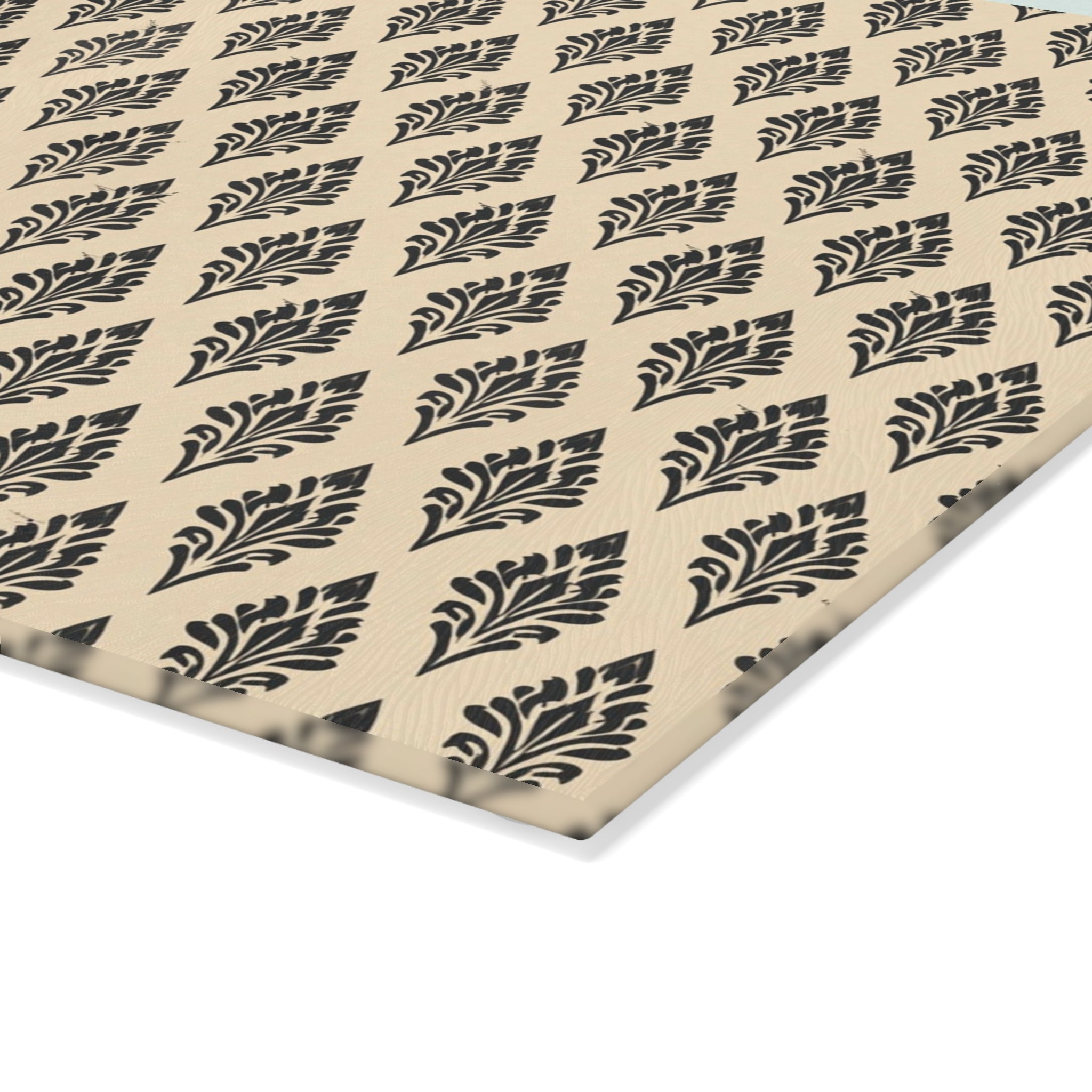 Neutral Geometric Ikat Pattern Glass Cutting Board | Boho Kitchen Décor