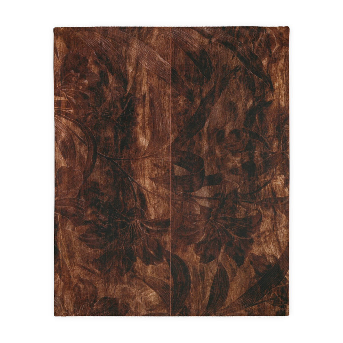 Brown Abstract Marble Swirl Blanket | Velveteen Microfiber Throw