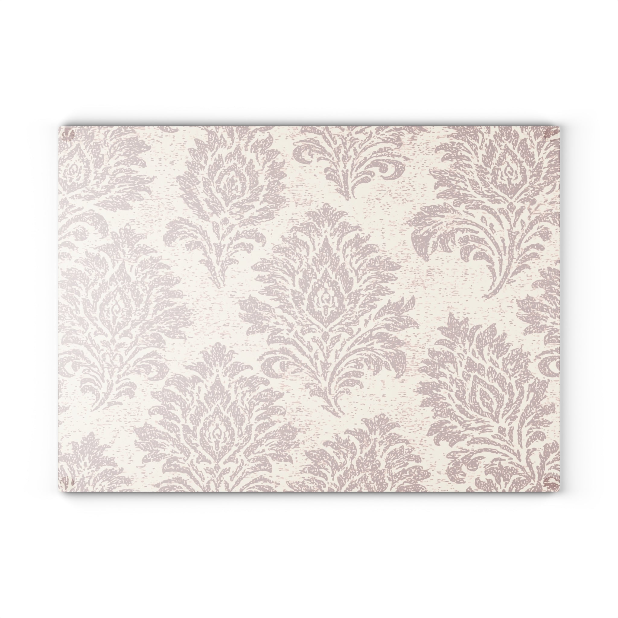 Vintage Damask Pattern Glass Cutting Board | Rustic Floral Kitchen Decor