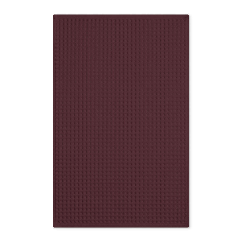 Burgundy Green Leaf Pattern Tea Towel