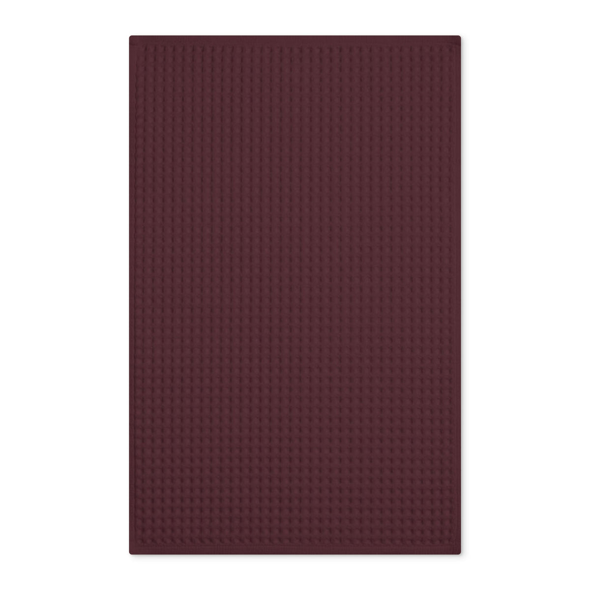 Burgundy Green Leaf Pattern Tea Towel