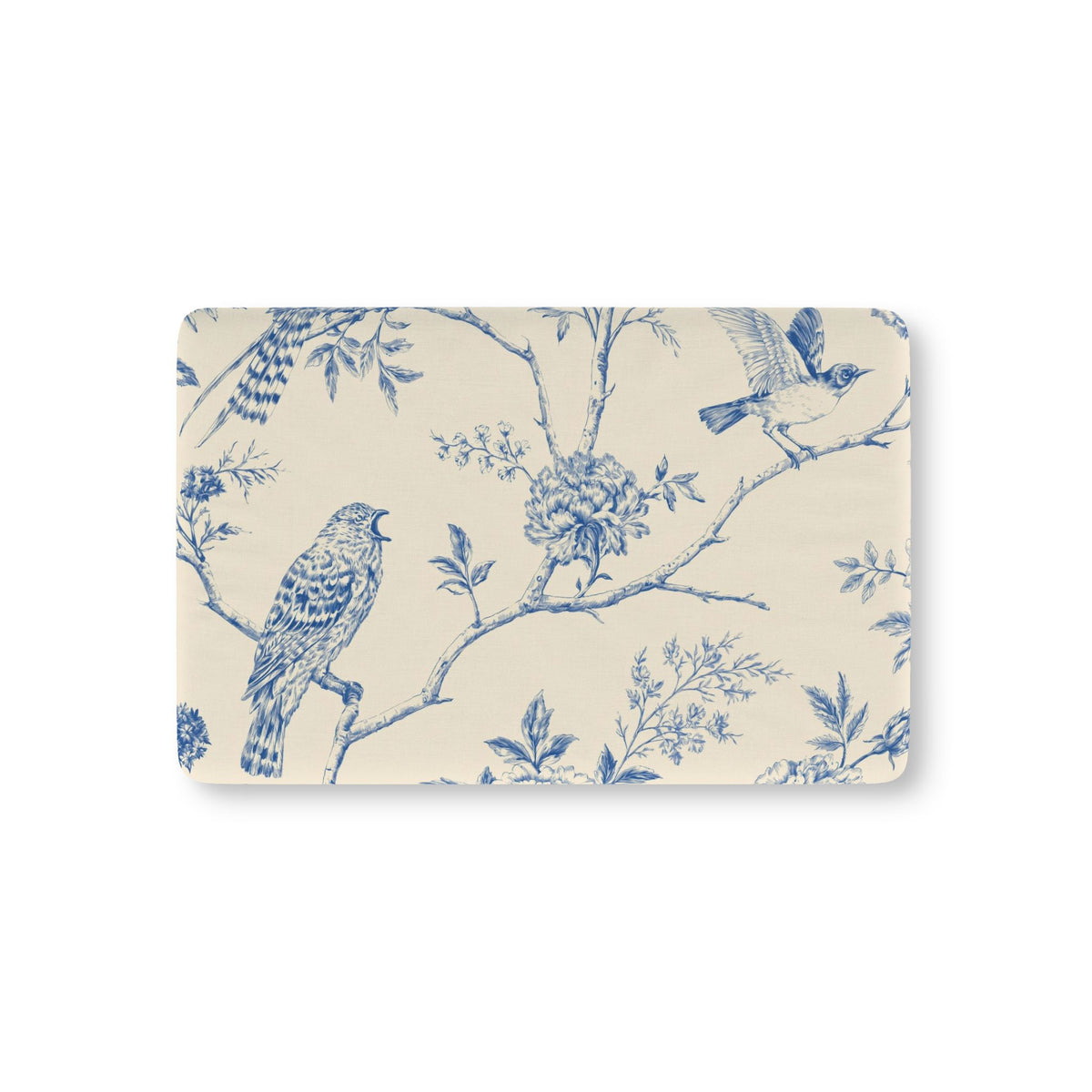 Bluebird Toile Baby Fitted Crib Sheet, Blue Floral Bird Nursery Bedding, French Country Baby Sheet, Elegant Vintage Nursery Decor