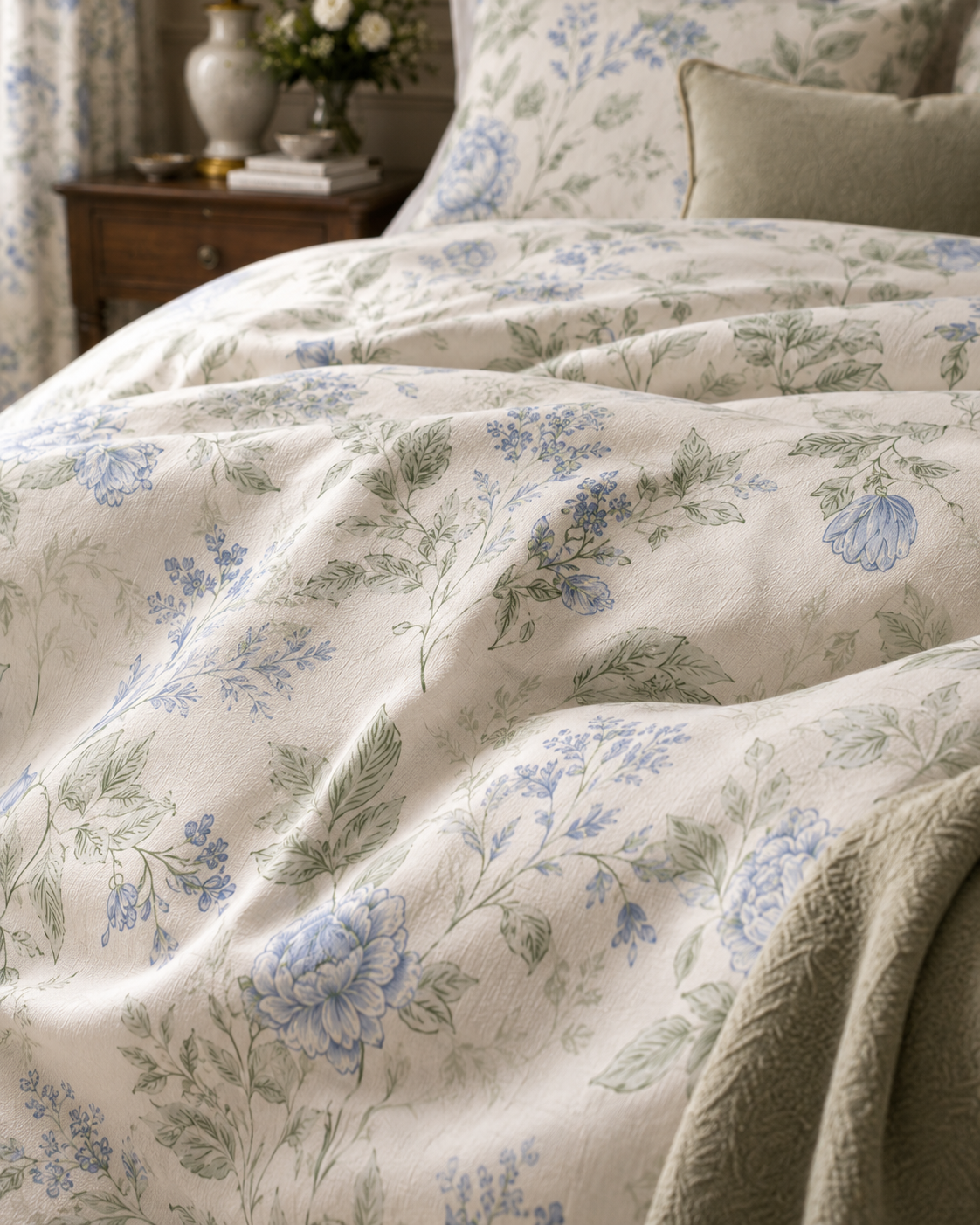 Willoemere Garden Cotton Bed Set | Vintage Floral Duvet Cover
