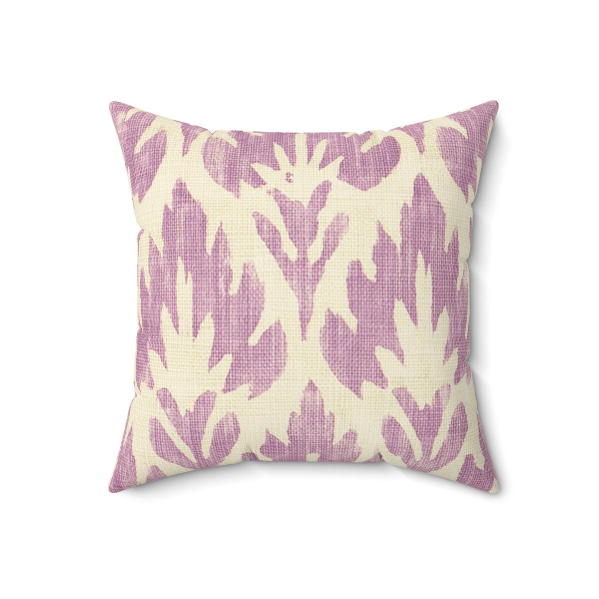 Lavender Ikat Pattern Faux Suede Square Pillow