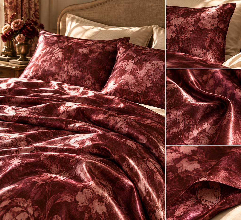 Rosamund Floral 100% Silk Duvet Cover Set