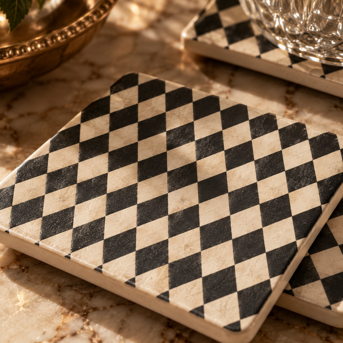 The Harlequin Ceramic Coaster