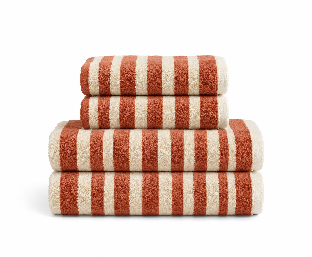 Portofino Stripe Towel Set of 4 | Designer Hand and Face Towels