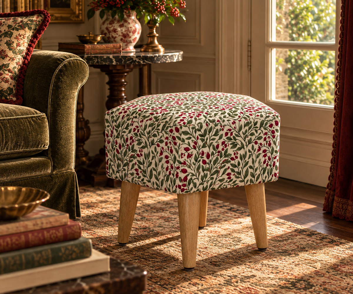 Cherry Garden Hexagonal Footstool