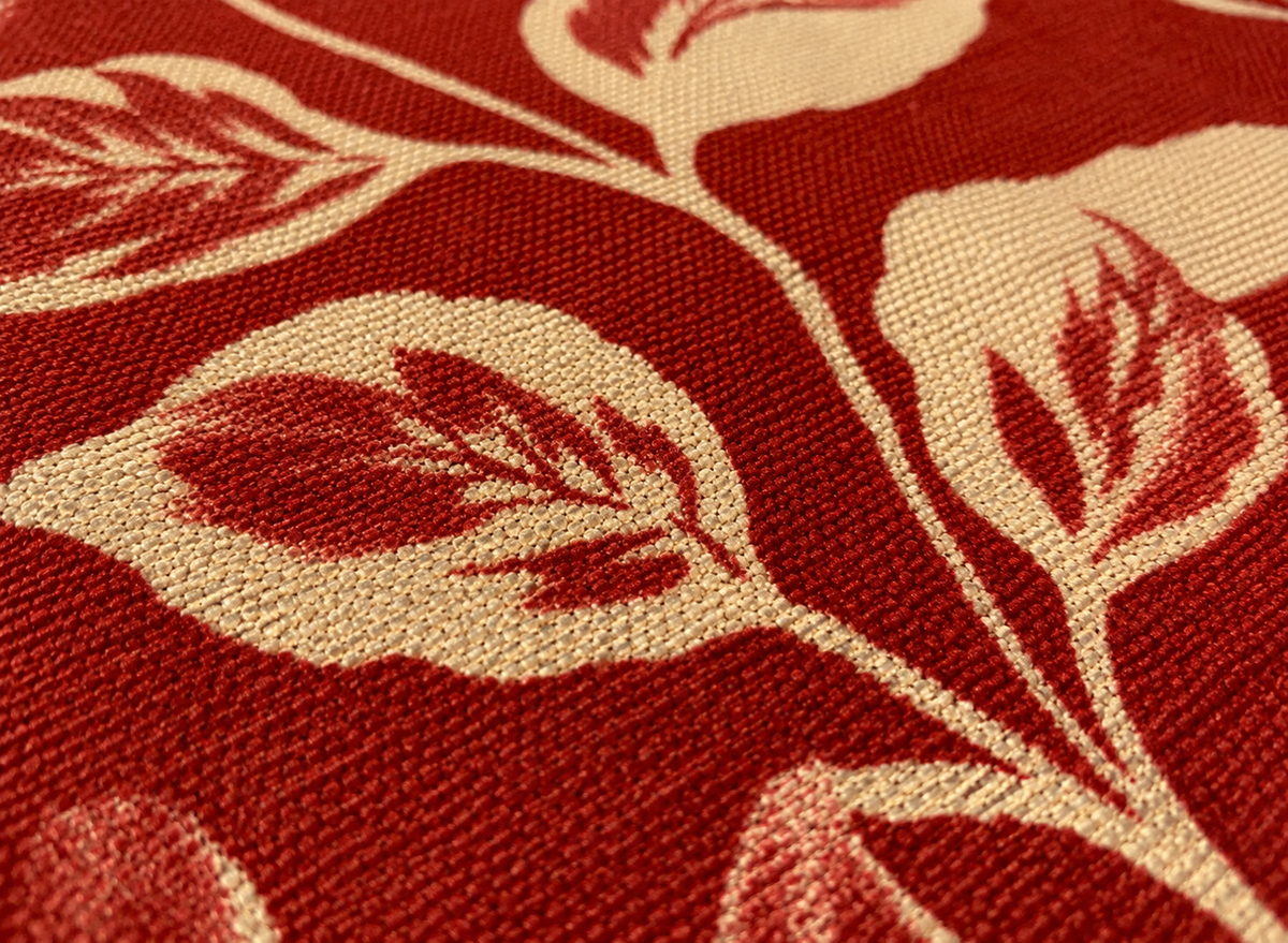Scarlet Botanica Floral Area Rug – Red & Cream Botanical Rug, Vintage European Statement Carpet, Romantic Luxury Home Decor, Multiple Sizes