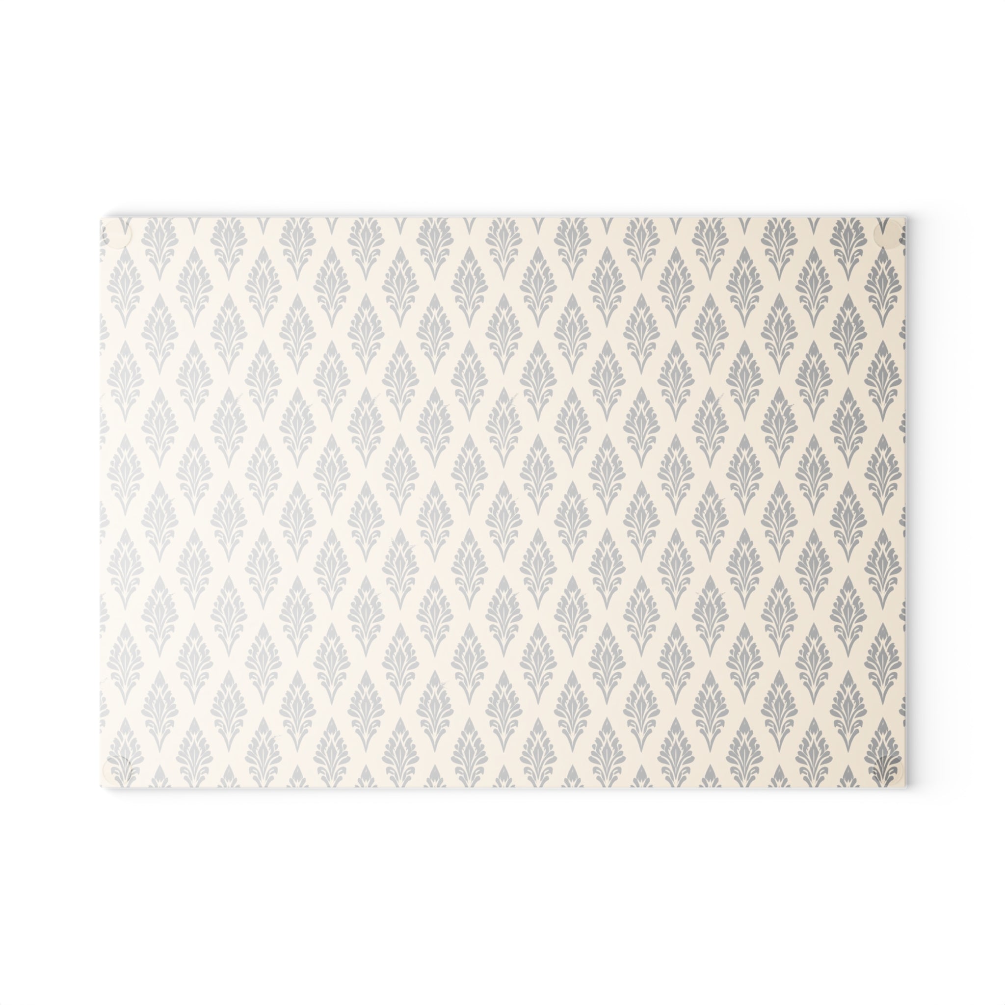 Neutral Geometric Ikat Pattern Glass Cutting Board | Boho Kitchen Décor