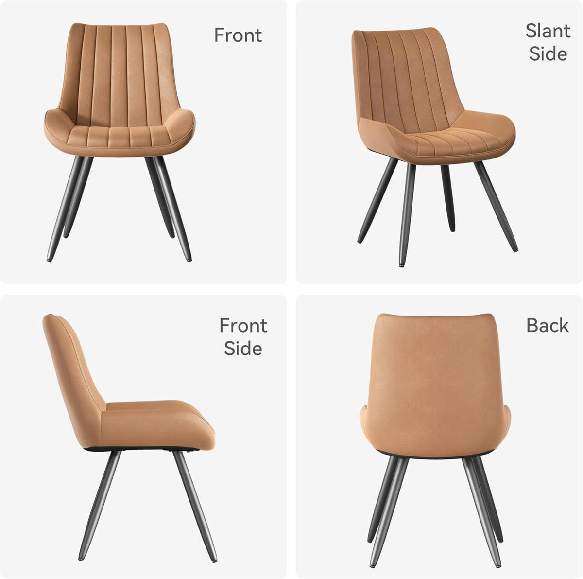 Brown Upholstered Dining Chairs Mid Century Modern-1