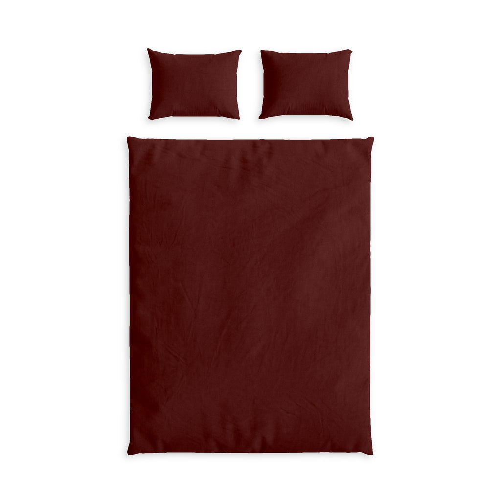 Solid Burgundy Cotton Duvet Cover Set | Bed Linen