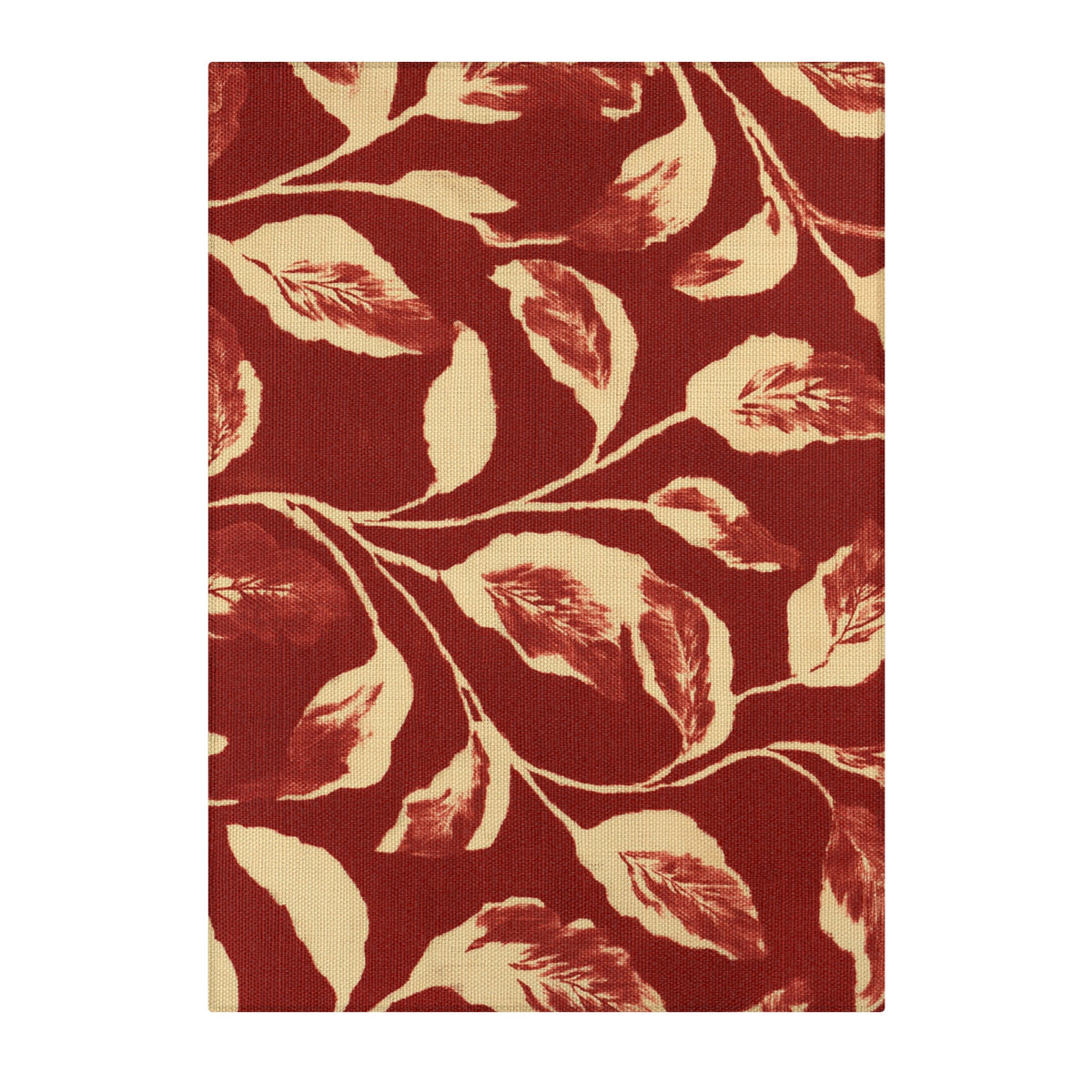 Vintage Floral Leaf Pattern Area Rug | Red Beige Botanical Floor Mat