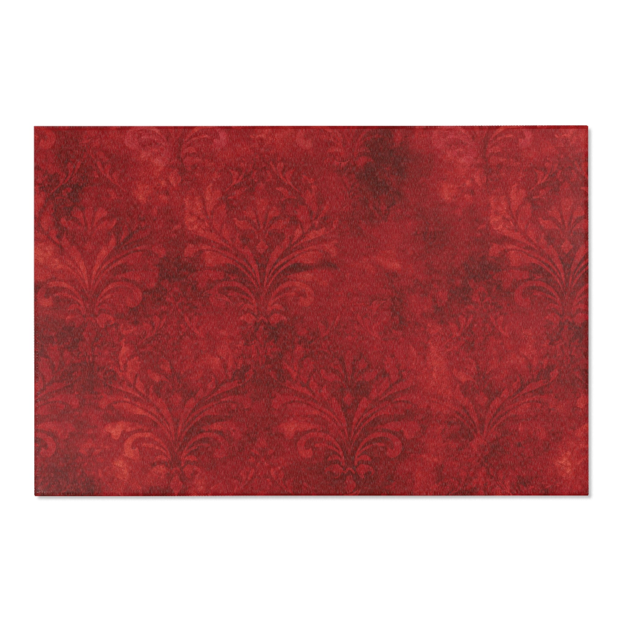 Red Textured Pile Area Rug | Plush Abstract Floor Mat
