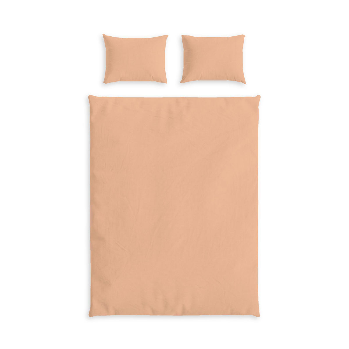 Solid Peach Duvet Cover Set Cotton Bed Set | Soft Peach Bedding, Minimal Bedroom Décor