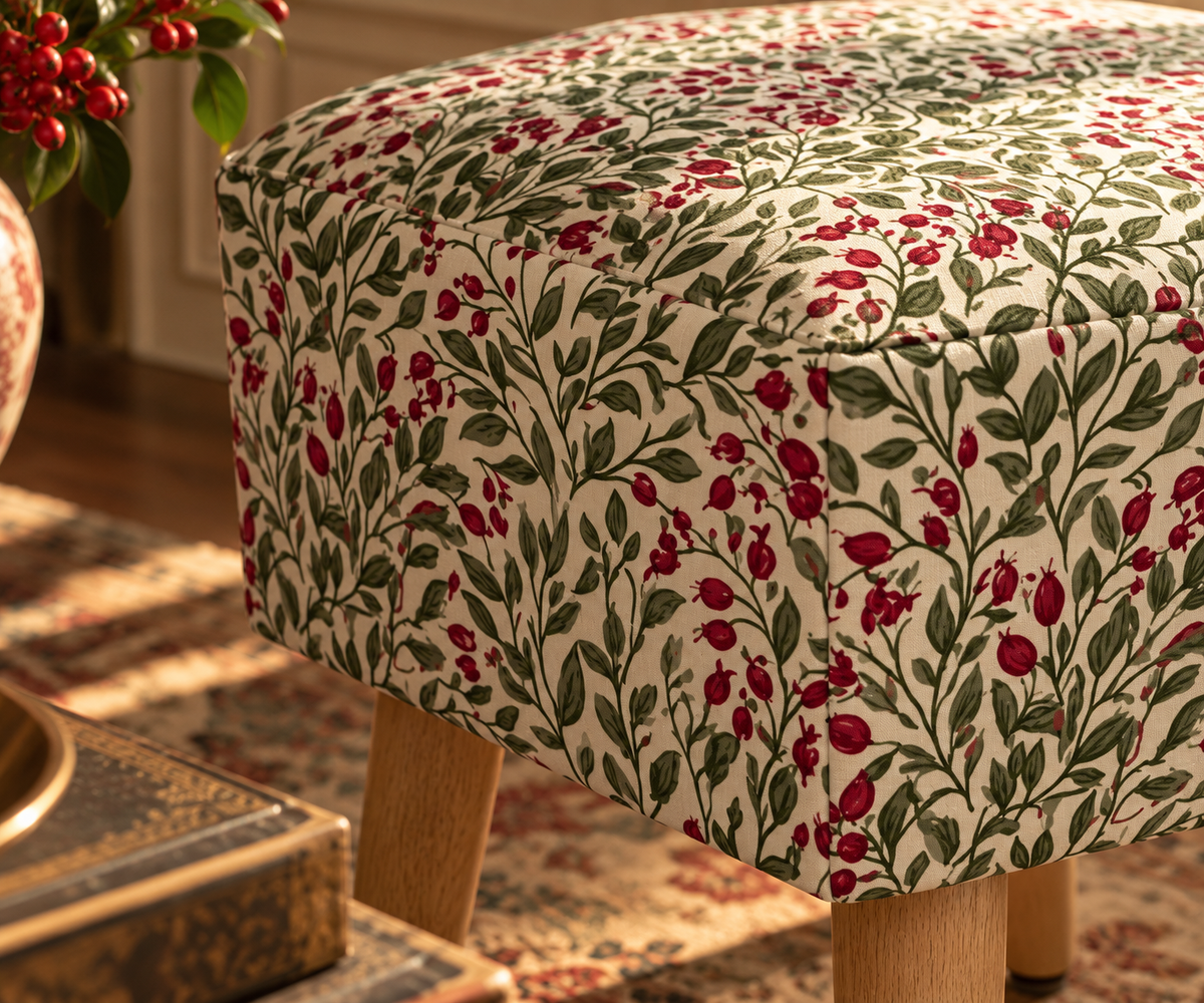 Cherry Garden Hexagonal Footstool
