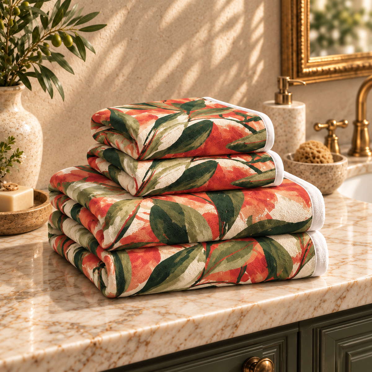 Sienna Grove Designer Towel Set of 4 | Hand & Face Towels