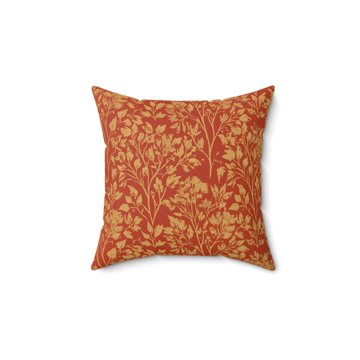 Autumn Floral Vine Pillow | Faux Suede Square Pillow