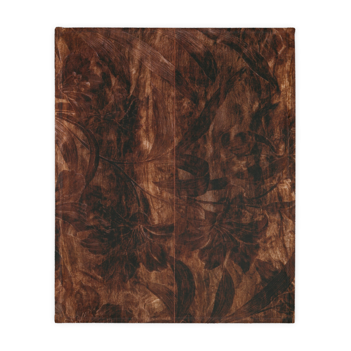 Brown Abstract Marble Swirl Blanket | Velveteen Microfiber Throw