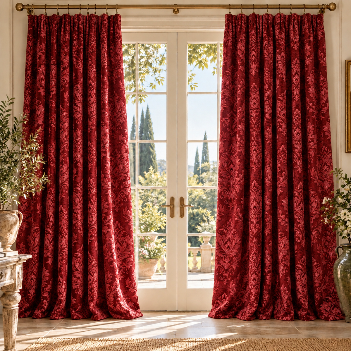 Jade Chenille Curtains | Heavyweight Interlined Pair