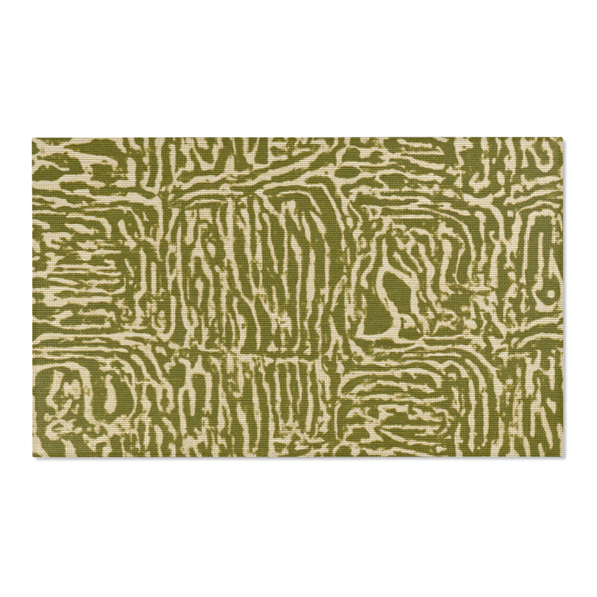 100% Polyester Chenille Area Rug: Abstract Green Pattern, Multiple Sizes (Pre-Constructed)