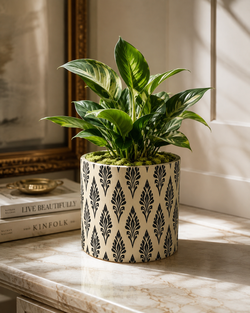 Ikat Personalised Plant Pot - The Midnight Laurel Collection