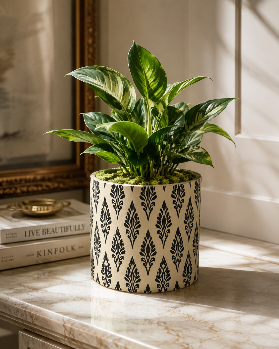 Ikat Personalised Plant Pot - The Midnight Laurel Collection