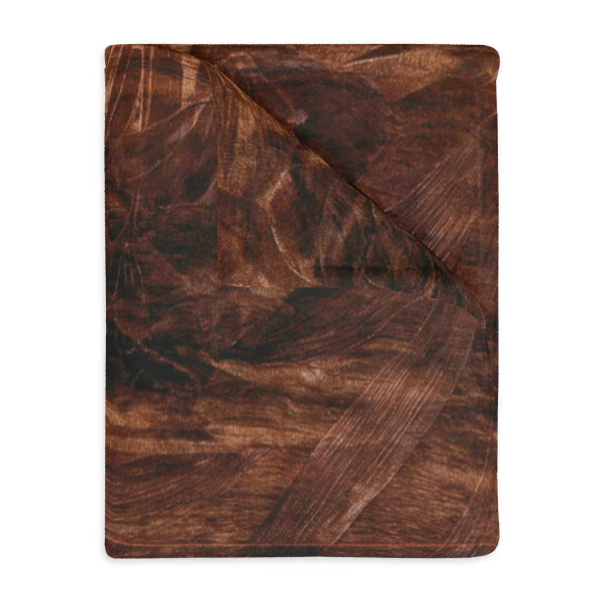 Brown Abstract Marble Swirl Blanket | Velveteen Microfiber Throw
