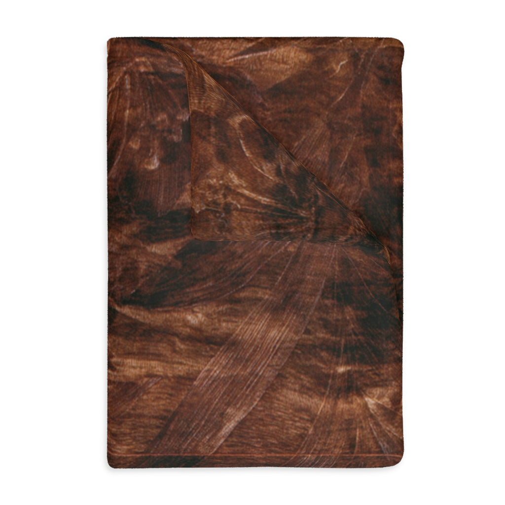 Brown Abstract Marble Swirl Blanket | Velveteen Microfiber Throw