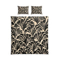 Black Botanical Fern Pattern Cotton Bed Set | Neutral Leaf Duvet Cover