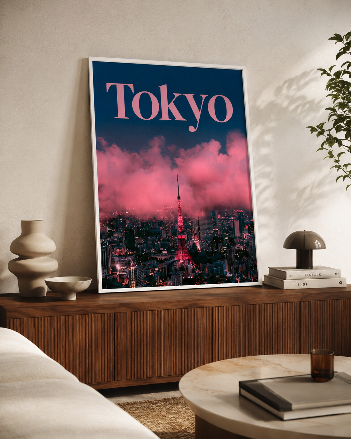 Tokyo skyline pink clouds Poster | Framed wall art