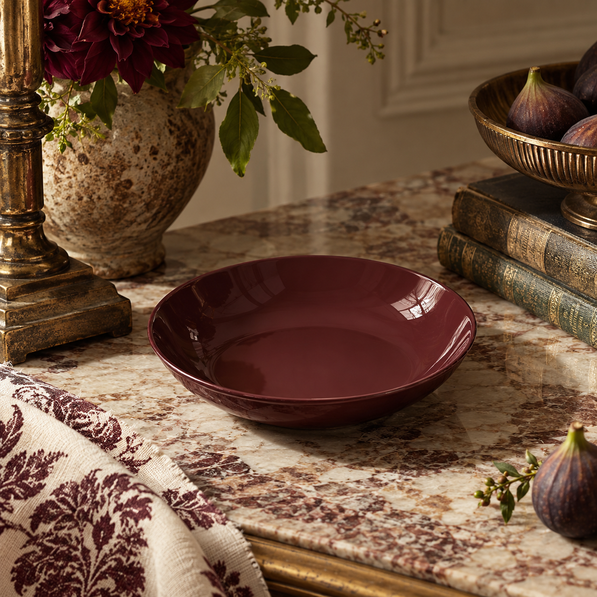 Burgundy Agatha Ornamental Bowl