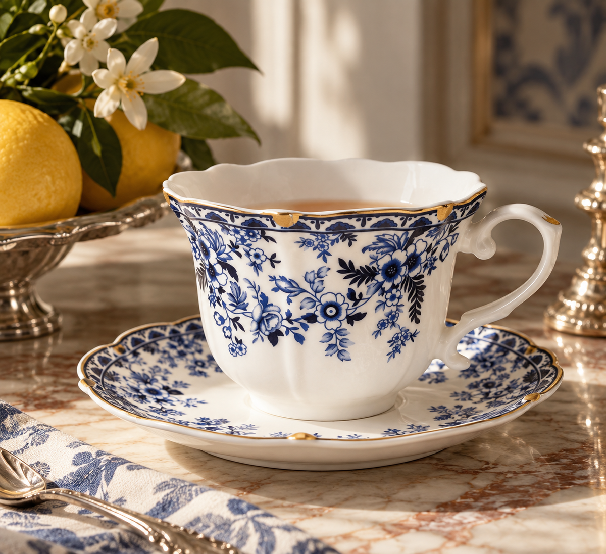 Harrington Blue Coffee Cup & Saucer