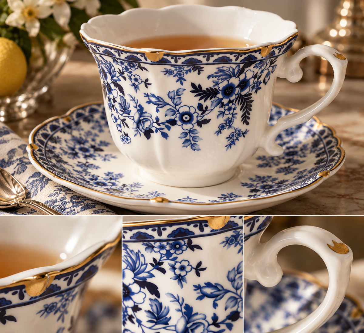 Harrington Blue Coffee Cup & Saucer
