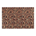 Abstract Geometric Teardrop Pattern Area Rug | Brown Beige Retro Motif