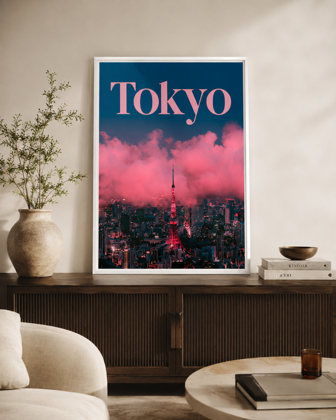 Tokyo skyline pink clouds Poster | Framed wall art